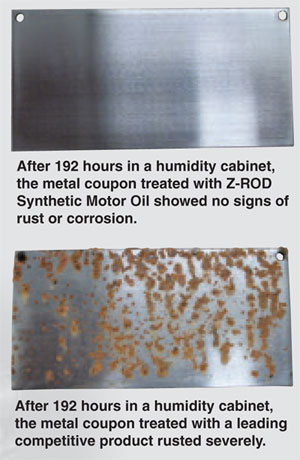 AMSOIL Z-Rod Humidity Cabinet Test vs Competitor