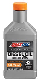 AMSOIL Heavy-Duty Synthetic 5W-40 Diesel Oil.